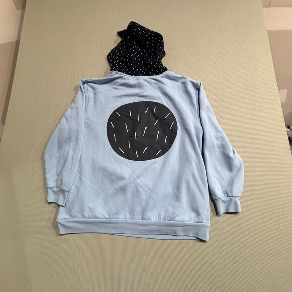 Bandit Light Blue Hoodie with Yellow Arch & Fun Character Hood Size L Unisex - Picture 2 of 9